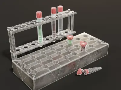 Sci-Fi Microtube Set Low-poly 3D model