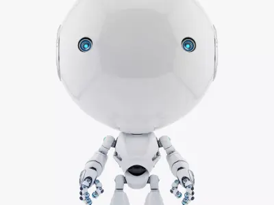 Toddler 3D model robot with eyes 3D model