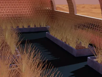 Mars farm Low-poly 3D model