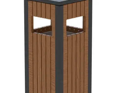 Outdoor Trash Bins 03 Low-poly 3D model