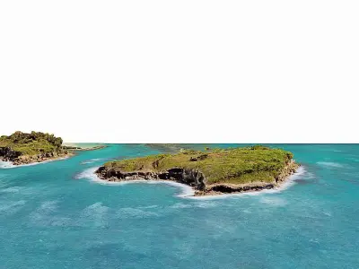 Caribbean island Low-poly 3D model