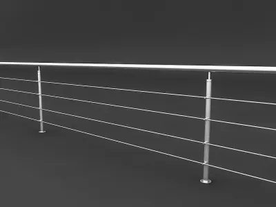 Steel Railing Low-poly 3D model