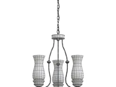 feiss three light chandelier with clear glass shades 3D model