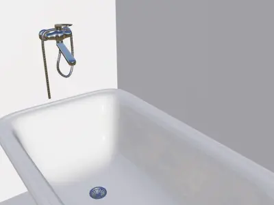 bathroom with bathtub and toilet 3D model