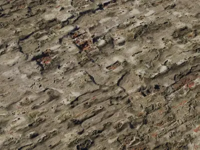 Crumbling Plaster Over Brick Texture