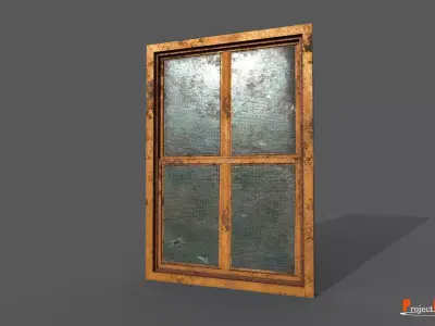 Window Old Factory LowPoly-Version 03 Low-poly 3D model