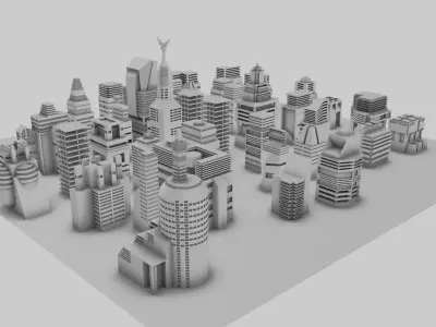 Simple City Concept 3D model