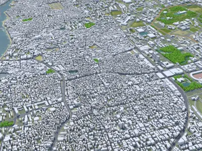 Dhaka Downtown Bangladesh Low-poly 3D model