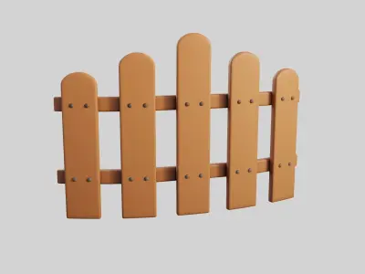 Cartoon Fence 8 3D model