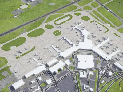 Melbourne - Airport - MEL Low-poly 3D model