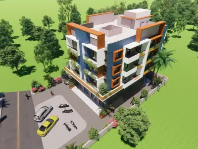 Contemporary Mixed-Use Building - Retail and Residential 3D model