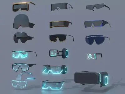 Sci fi glasses and helmet pack x17
