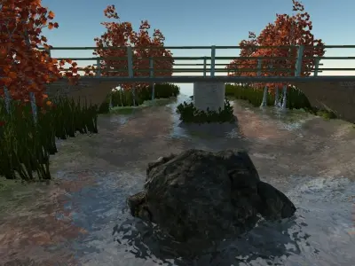 Bridge wooden Free 3D model
