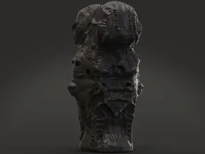Biomorphic Horror Totem Stl statue figurine  3D print model