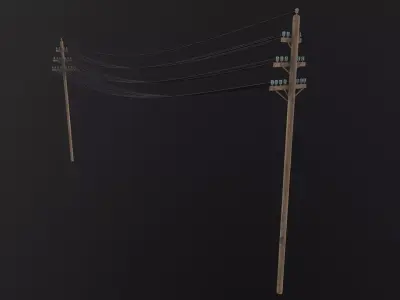 Electric Pole 3D Model Low-poly 3D model
