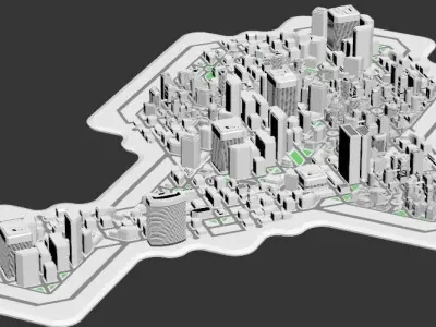 Mini City Blocks - 3ds Max Low-poly 3D model