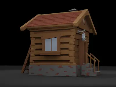Fantasy house 1 Low-poly 3D model