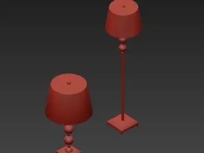 Sweet Looking Table And Floor Lamp 3D model