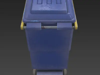 Trash Can Low-poly 3D model