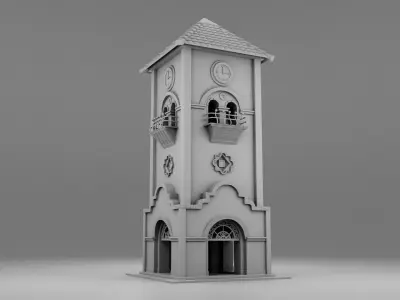 Wild west clock tower 3D print model