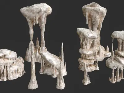 Cave Rocks Set 01 Low-poly 3D model