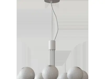 SIMRISHAMN Candelabrum 7-arm chrome  milky glass 3D model