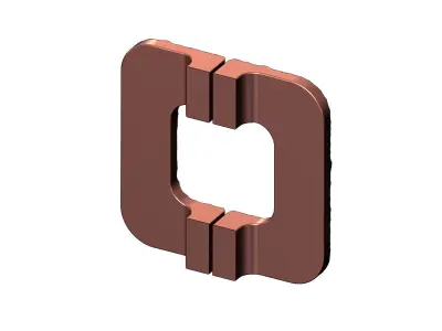 Square hammered texture door gate push pull plate handle 3D print model