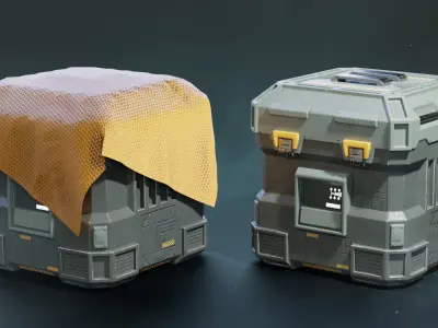 Scifi Crate Low-poly 3D model get