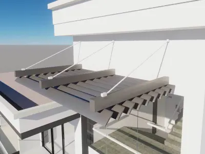 Overhang Sun Shade Louvres Cover 3D model