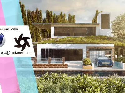 Modern Villa 3D model 30