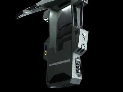 Sci-fi Cryostasis Capsule from HALO Cyberpunk Low-poly 3D model