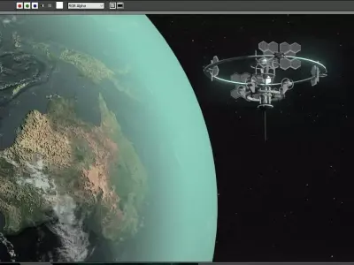 Animated Sci-Fi Space Station Scene 3D model