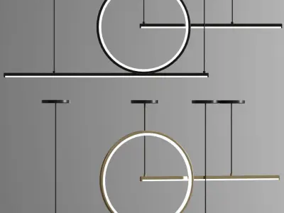 LED Contemporary Pendant Chandelier 3D model