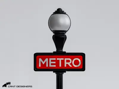 Metro Signal - Street Signal PBR Low Poly 3D Model Low-poly 3D model
