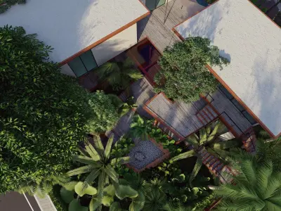 Modern Sales Office Building with Landscape  3D model