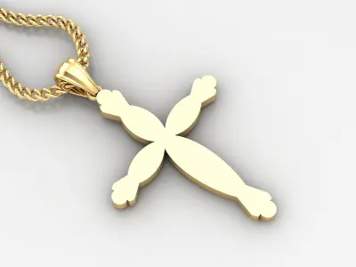 Light Gold 18K Cross Pendant 1CP081 3D print model purchase