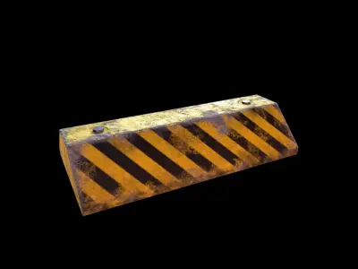 Concrete Traffic Lane Separator - 4K PBR - Pack Low-poly 3D model