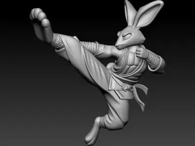 KungFu Rabbit HipHop Pendant Street Fighter Rapper Jewelry 3D print model