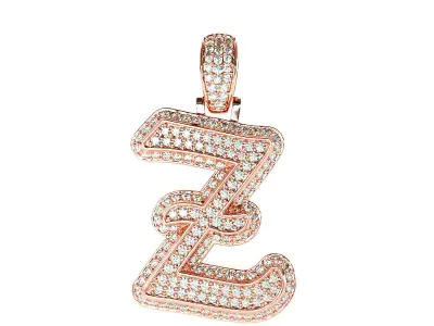 Tattoo fonts z alphabet pendent 3D print model