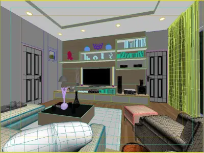 Family entertainment room 3D model