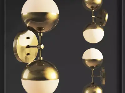 Sconce Copper Light Bra Duos Brass 3D model