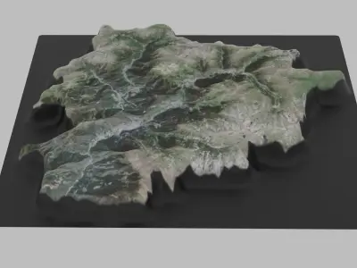 Andorra Map Low-poly 3D model