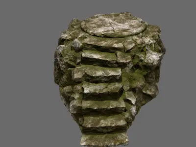 stairs rock with Low-poly 3D model