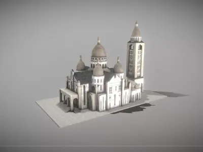 Sacred Heart of Montmartre Low-poly 3D model