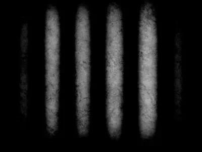 Puerta de hierro Low-poly 3D model