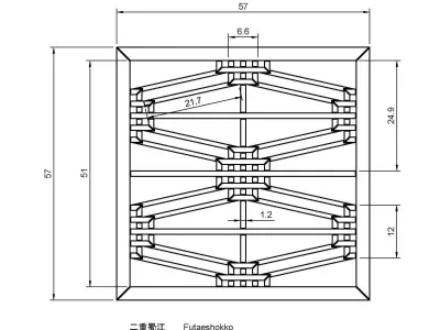 Futeashokko art deco window frame with geometric design 3D print model