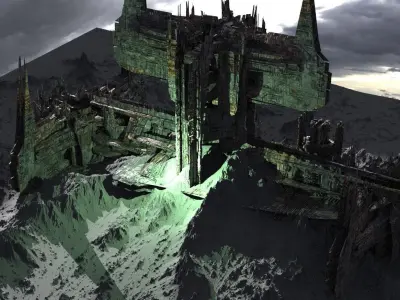  Nebula moon fortress 3D model