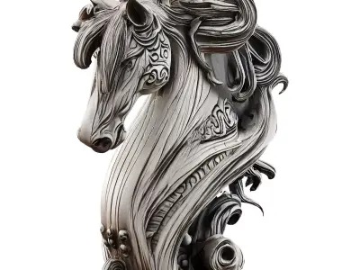  Horse statue Low-poly 3D model