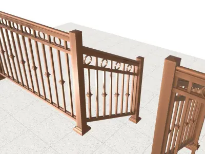 Aluminum deck railings 3D model