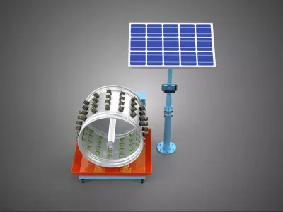 SOLAR PANEL IOT WHEEL ROTARY HYDROPONIC GARDEN PLANT FARM SYSTEM 3D model